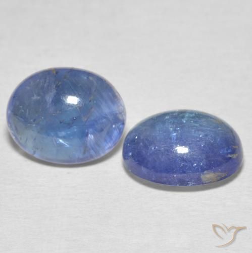 7.22 ctw Blue Tanzanite Stones, Natural Tanzanite in Oval Cabochon Shape for Sale