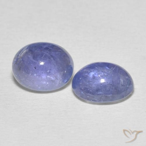 5.94 ctw Blue Tanzanite Stones, Natural Tanzanite in Oval Cabochon Shape for Sale