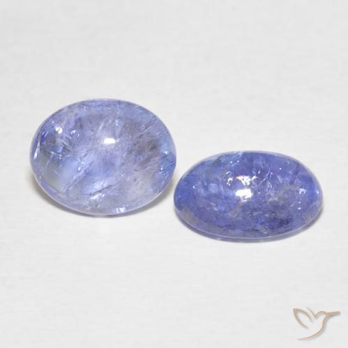6.04 ctw Blue Tanzanite Stones, Natural Tanzanite in Oval Cabochon Shape for Sale