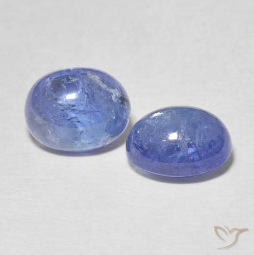 6.15 ctw Blue Tanzanite Stones, Natural Tanzanite in Oval Cabochon Shape for Sale