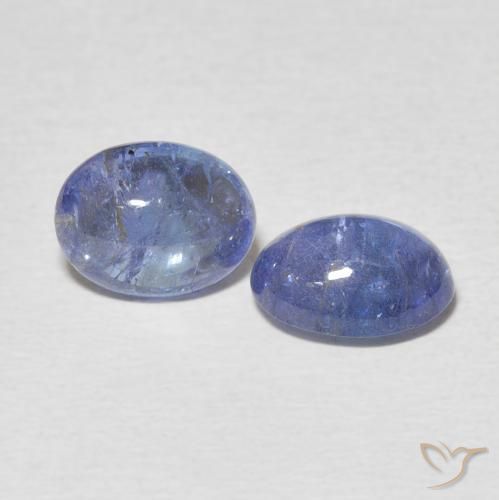 4.48 ctw Blue Tanzanite Stones, Natural Tanzanite in Oval Cabochon Shape for Sale