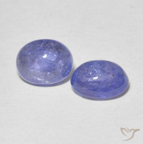 5.21 ctw Blue Tanzanite Stones, Natural Tanzanite in Oval Cabochon Shape for Sale