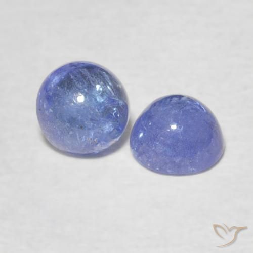 1.35 ctw Blue Tanzanite Stones, Natural Tanzanite in Round Cabochon Shape for Sale