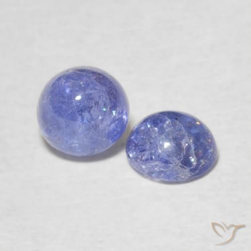 1.24 ctw Blue Tanzanite Stones, Natural Tanzanite in Round Cabochon Shape for Sale