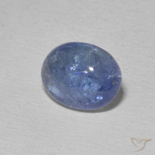 3.34 ct Blue Tanzanite Stone, Natural Tanzanite in Oval Cabochon Shape for Sale