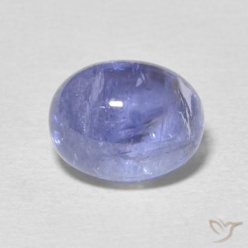 4.40 ct Blue Tanzanite Gemstone, Tanzanite Gem in Oval Cabochon Shape for Sale.
