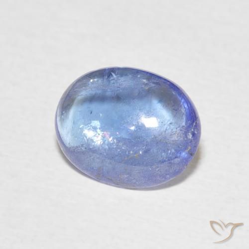 2.87 ct Blue Tanzanite Stone, Natural Tanzanite in Oval Cabochon Shape for Sale