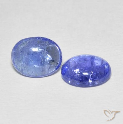 5.66 ctw Blue Tanzanite Stones, Natural Tanzanite in Oval Cabochon Shape for Sale