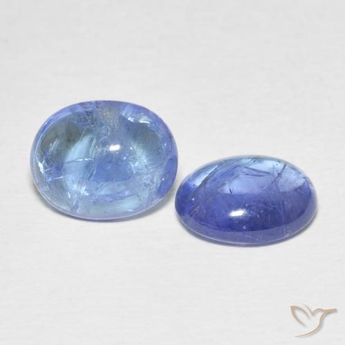 6.17 ctw Blue Tanzanite Stones, Natural Tanzanite in Oval Cabochon Shape for Sale