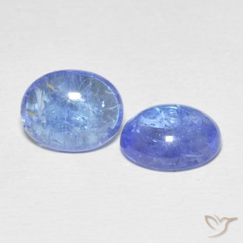 6.68 ctw Blue Tanzanite Stones, Natural Tanzanite in Oval Cabochon Shape for Sale