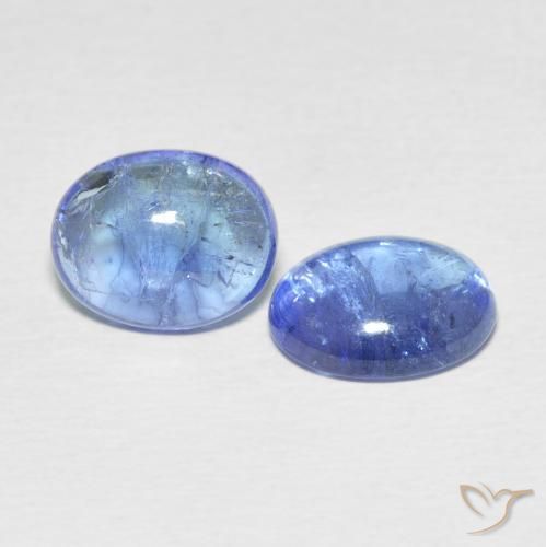 5.86 ctw Blue Tanzanite Stones, Natural Tanzanite in Oval Cabochon Shape for Sale