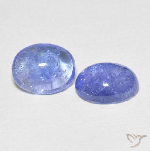 6.76 ctw Blue Tanzanite Stones, Natural Tanzanite in Oval Cabochon Shape for Sale