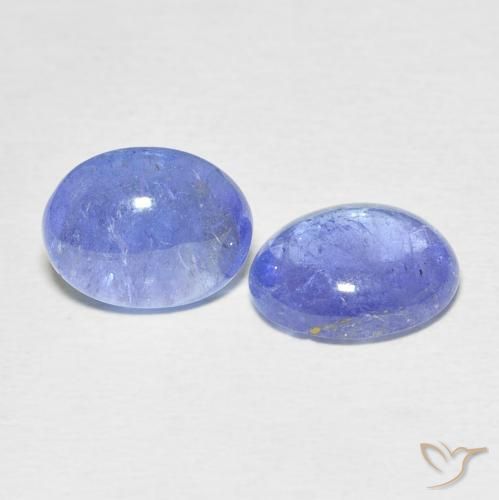 6.35 ctw Blue Tanzanite Stones, Natural Tanzanite in Oval Cabochon Shape for Sale