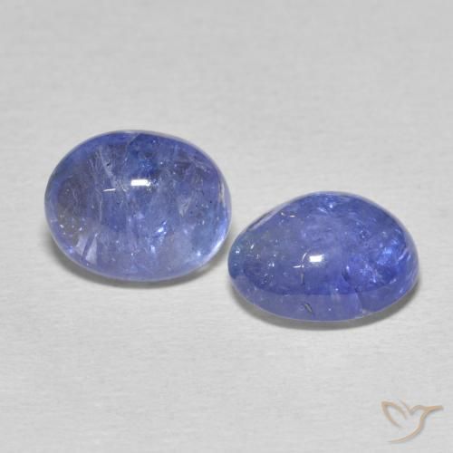 7.21 ctw Blue Tanzanite Stones, Natural Tanzanite in Oval Cabochon Shape for Sale