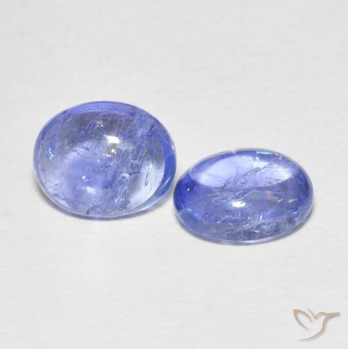 6.05 ctw Blue Tanzanite Stones, Natural Tanzanite in Oval Cabochon Shape for Sale