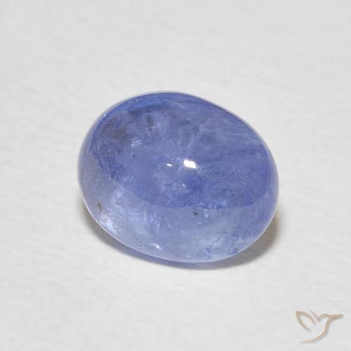 3.56 ct Blue Tanzanite Stone, Natural Tanzanite in Oval Cabochon Shape for Sale