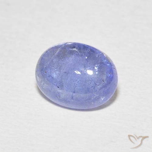 2.42 ct Blue Tanzanite Stone, Natural Tanzanite in Oval Cabochon Shape for Sale