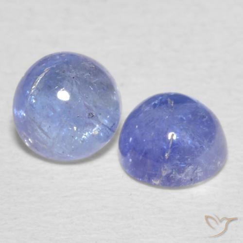 1.53 ctw Blue Tanzanite Stones, Natural Tanzanite in Round Cabochon Shape for Sale