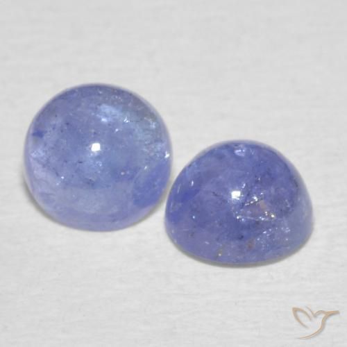 1.34 ctw Blue Tanzanite Stones, Natural Tanzanite in Round Cabochon Shape for Sale