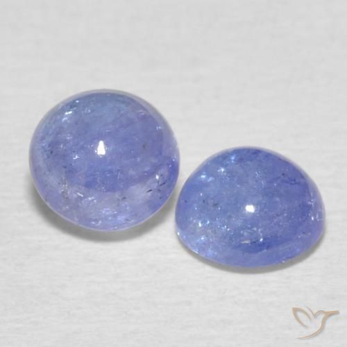 1.39 ctw Blue Tanzanite Stones, Natural Tanzanite in Round Cabochon Shape for Sale