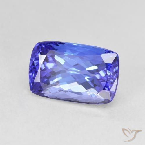 4.74 ct Blue Tanzanite Stone, Natural Tanzanite in Cushion-Cut Shape for Sale