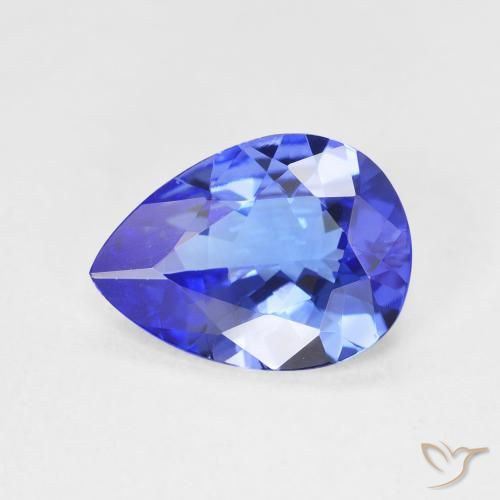 2.30ct Natural Vivid Blue Tanzanite, Pear Shape, VVS