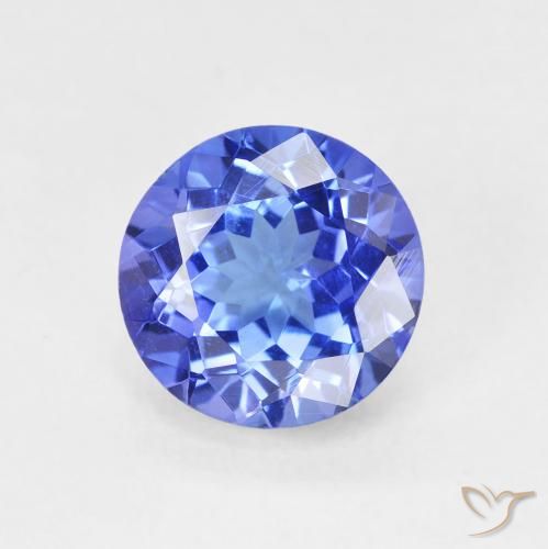 2.07ct Natural Intense Blue Tanzanite, Round, VVS