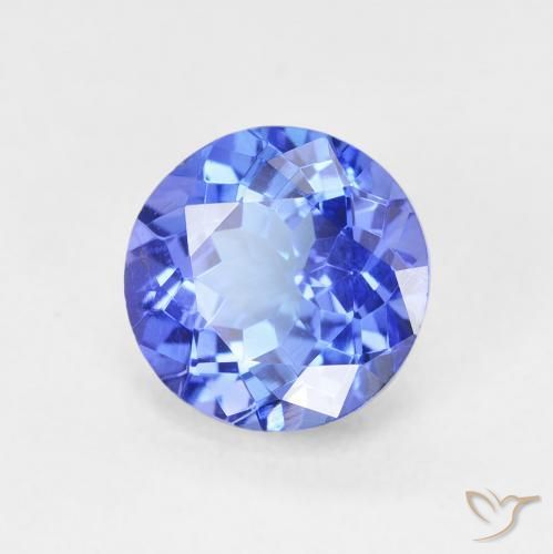 2.07 ct Blue Tanzanite Stone, Natural Tanzanite in Round Facet Shape for Sale
