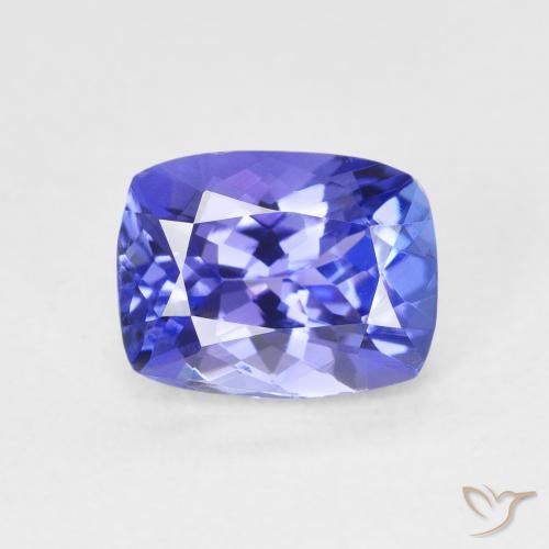 2.29ct Natural Deep Violet Blue Tanzanite, Cushion, VVS