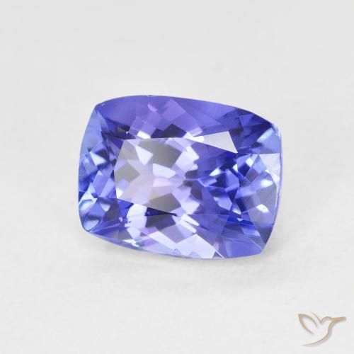 2.29 ct Blue Tanzanite Stone, Natural Tanzanite in Cushion-Cut Shape for Sale