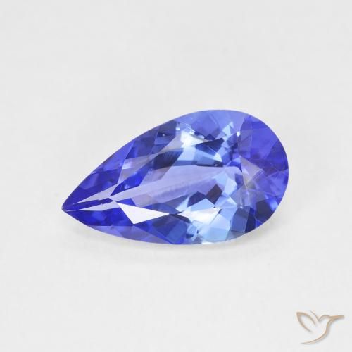 2.11ct Natural Deep Violet Blue Tanzanite, Pear Shape, VVS