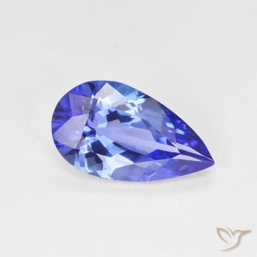 2.11 ct Blue Tanzanite Stone, Natural Tanzanite in Pear Facet Shape for Sale