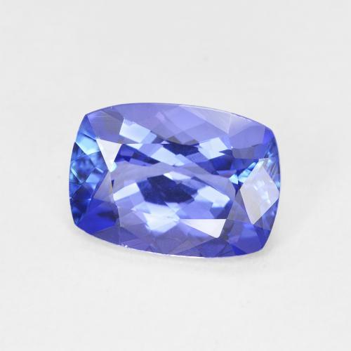 2.47 ct Blue Tanzanite Stone, Natural Tanzanite in Cushion-Cut Shape for Sale