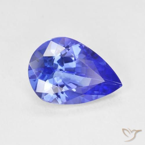 2.25ct Natural Deep Violet Blue Tanzanite, Pear Shape, VVS