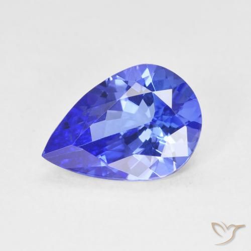 2.25 ct Blue Tanzanite Stone, Natural Tanzanite in Pear Facet Shape for Sale
