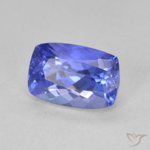 2.21 ct Blue Tanzanite Stone, Natural Tanzanite in Cushion-Cut Shape for Sale