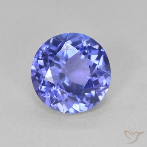 2.17 ct Blue Tanzanite Stone, Natural Tanzanite in Round Facet Shape for Sale
