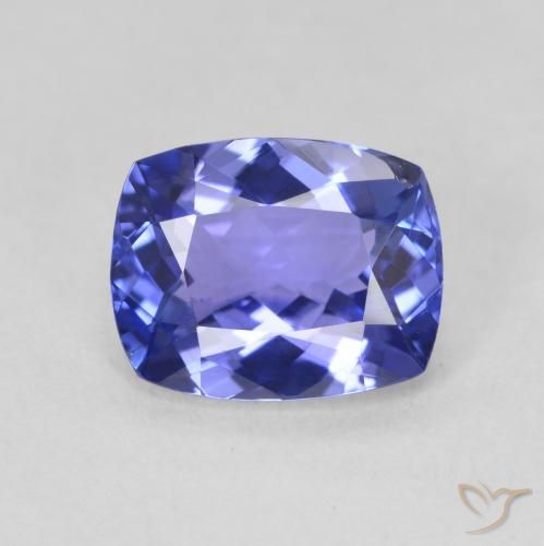 2.04ct Natural Deep Blue Tanzanite, Cushion, VVS