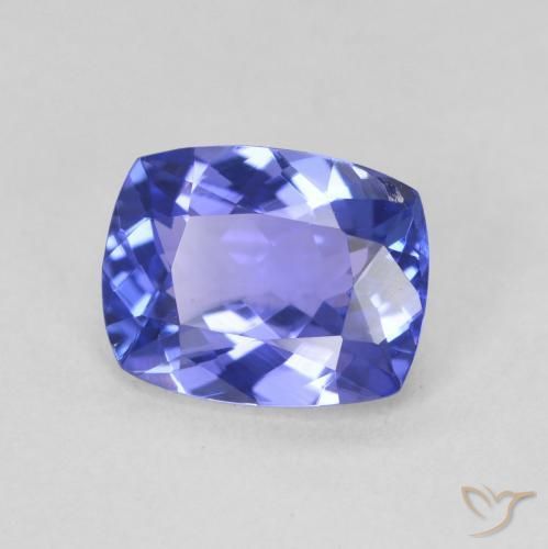 2.04 ct Blue Tanzanite Stone, Natural Tanzanite in Cushion-Cut Shape for Sale