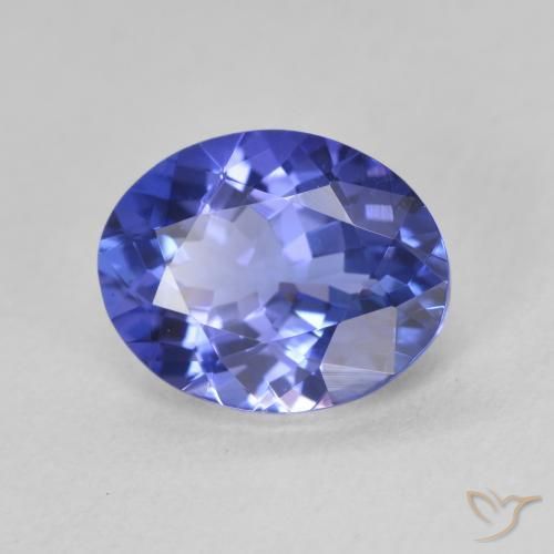 2.14 ct Blue Tanzanite Stone, Natural Tanzanite in Oval Facet Shape for Sale