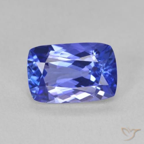 2.19ct Natural Deep Violet Blue Tanzanite, Cushion, VVS