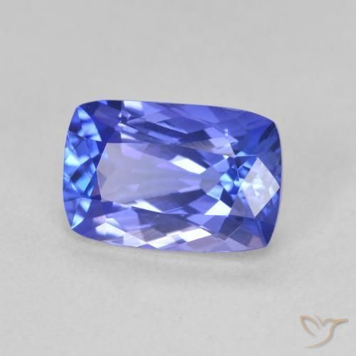2.19 ct Blue Tanzanite Stone, Natural Tanzanite in Cushion-Cut Shape for Sale