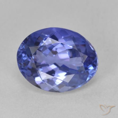 2.91ct Natural Deep Purple Blue Tanzanite, Oval, VVS