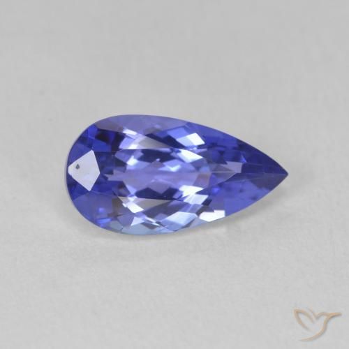 1.77 ct Blue Tanzanite Stone, Natural Tanzanite in Pear Facet Shape for Sale