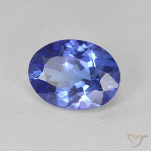 1.84 ct Blue Tanzanite Stone, Natural Tanzanite in Oval Facet Shape for Sale