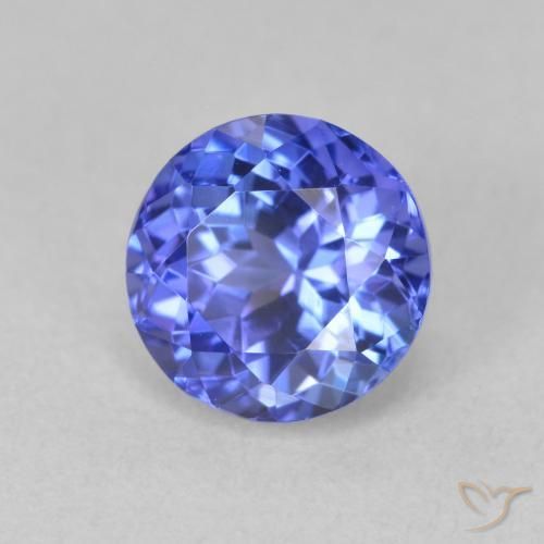 1.73 ct Blue Tanzanite Stone, Natural Tanzanite in Round Facet Shape for Sale