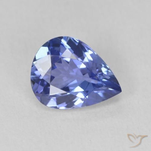 1.72 ct Blue Tanzanite Stone, Natural Tanzanite in Pear Facet Shape for Sale