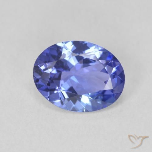 1.64 ct Blue Tanzanite Stone, Natural Tanzanite in Oval Facet Shape for Sale