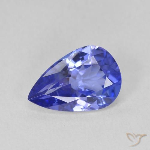 1.83ct Natural Deep Violet Blue Tanzanite, Pear Shape, VVS