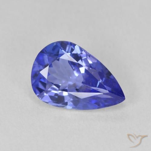 1.83 ct Blue Tanzanite Stone, Natural Tanzanite in Pear Facet Shape for Sale